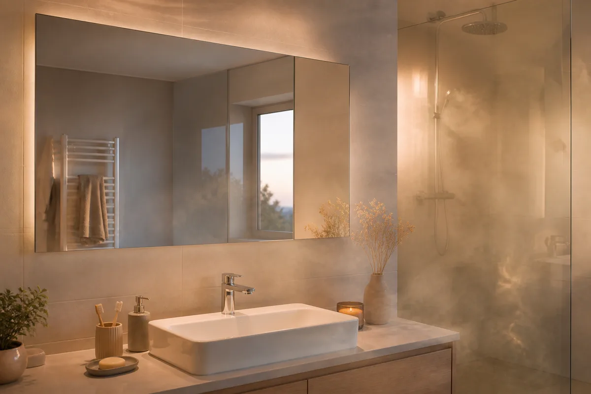 Miroir chauffant salle de bain : anti-buée, watts et norme