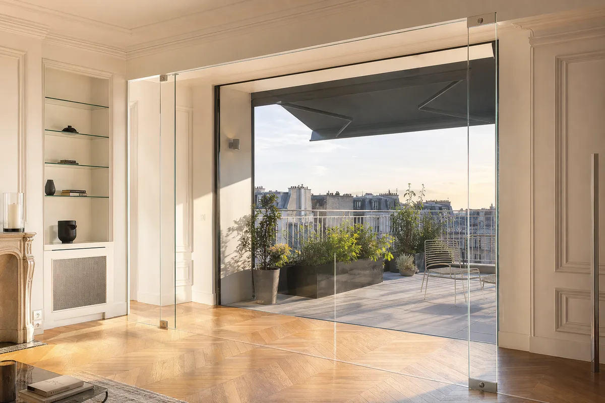 Paroi vitrée sur mesure à Paris : verre trempé feuilleté