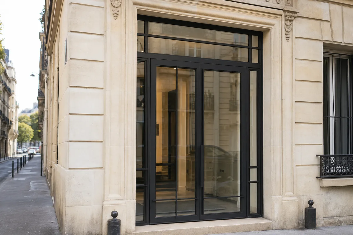 Porte métallique sur mesure à Paris : acier et fer forgé